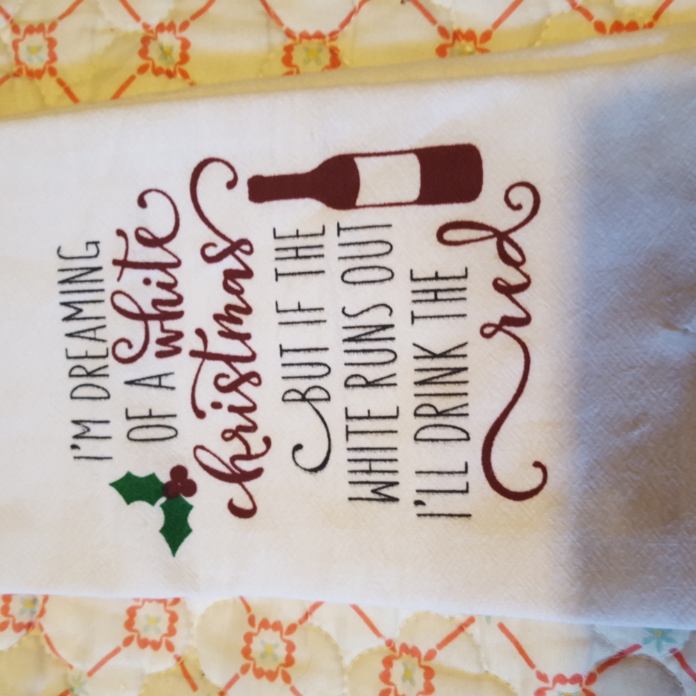 Christmas Kitchen or bar towel with fun saying